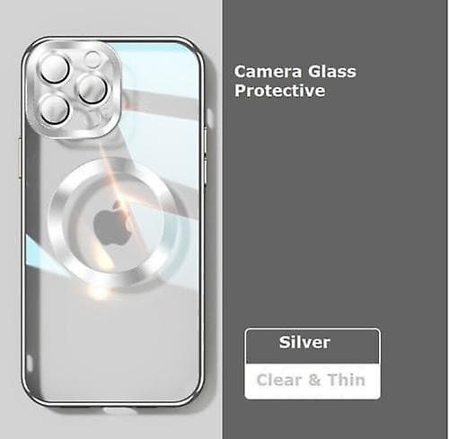 Ny versjon 2.0 rent objektiv for etui med kamerabeskyttelse For iPhone 13 Pro Silver