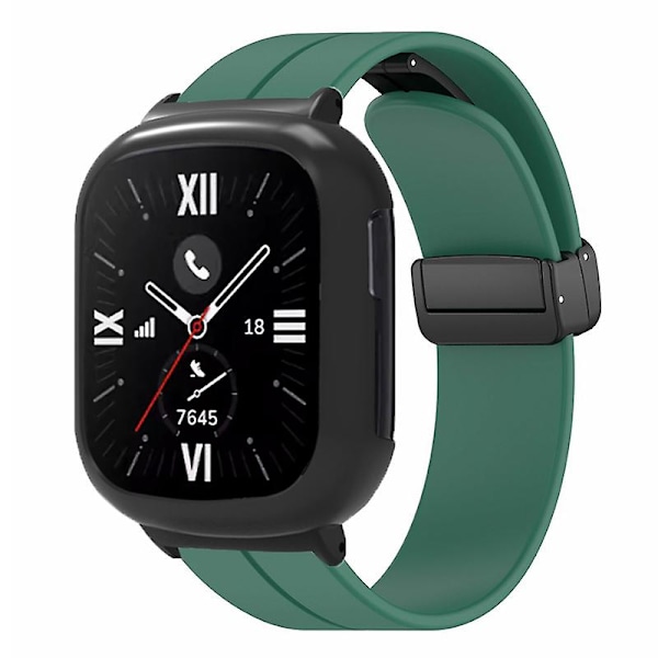 Magnetlås silikonarmbånd for Honor Watch 4, med klokkedeksel Army Green