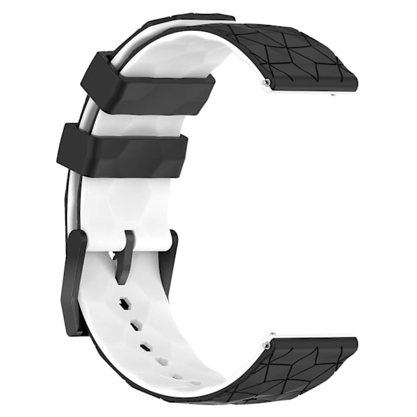 Klockarmband för Huami Amazfit GTR 4 46mm, fotbollsmönster tvåfärgat 22mm silikonklockarmband Black White A Garmin Forerunner 255