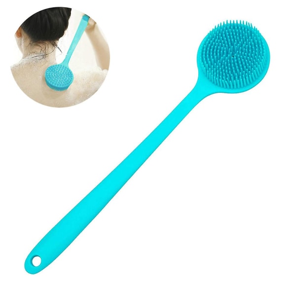 Silicone Back Scrubber Body Brush & Hiusten päänahan hierontaharja, sininen