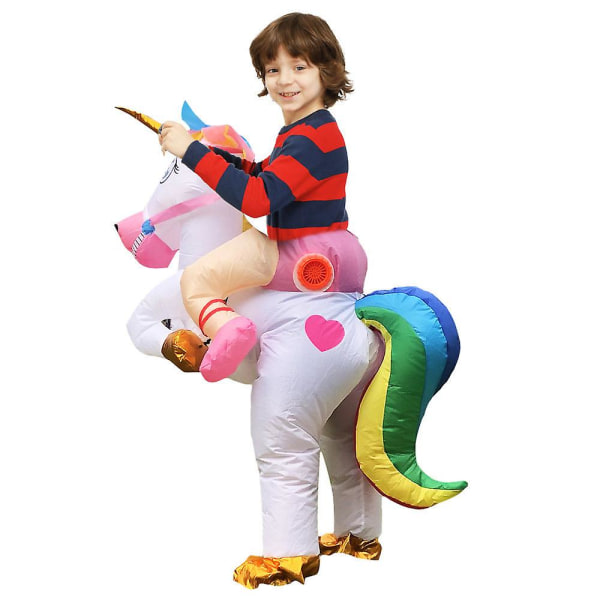 Unicorn Jumpsuit kostym Uppblåsbar kostym Cosplay Fantasy 110-140cm