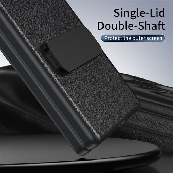Etui til Samsung Galaxy Z Fold 7, Sammenfoldeligt Cover med Stander Black