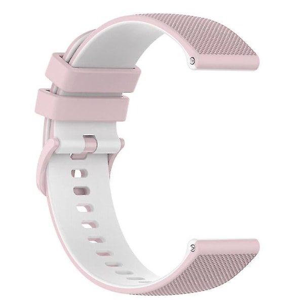 For Garmin Venu2 Plus/Venu Sq/Vivomove Grid Texture Silikonklockarmband 20mm Tvåfärgat Armband Pink White I Garmin Venu 2 Plus