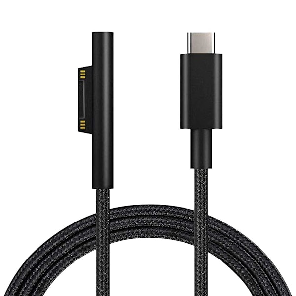 Nylon flettet USB-C opladningskabel til Surface Pro 6/5/4/3 Surface Laptop 1,5 M 45W 15V PD strømforsyningskabel