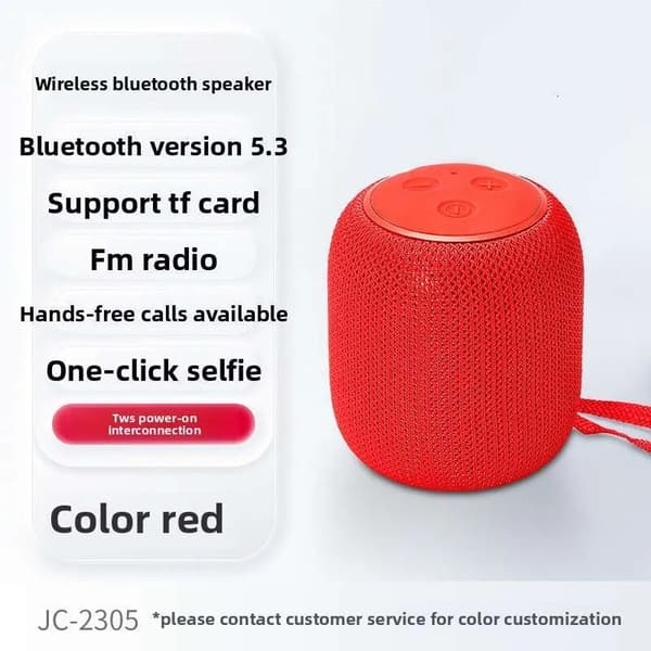 Bluetooth 5.3 Hifi Subwoofer-högtalare (röd)
