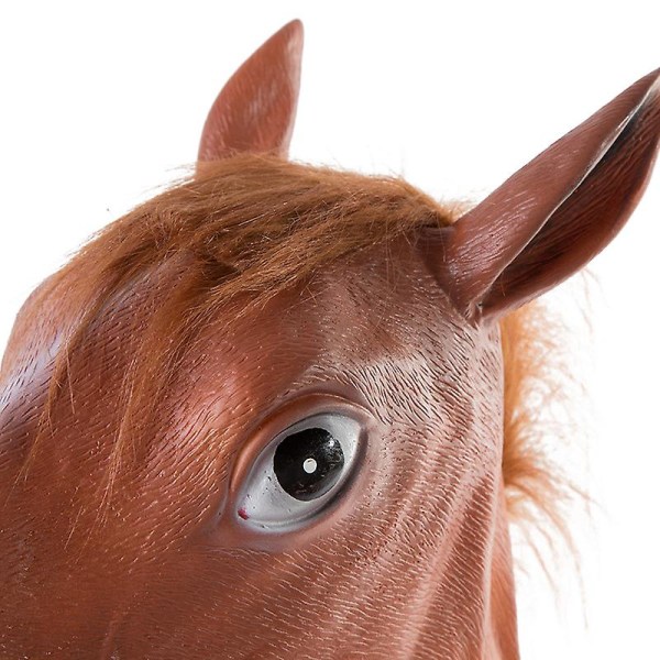 Hästmask Klä Upp Hästhuvud Latexmasker för vuxna Maskerad brown