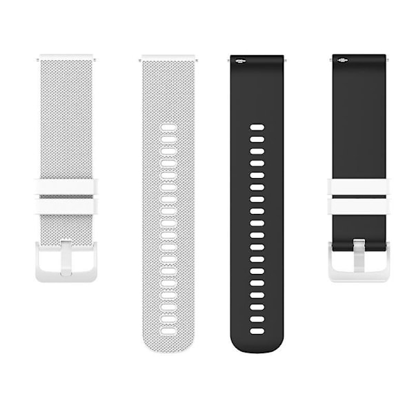 För Garmin Venu2 Plus/Vivoactive 3/Vivomove Sport Silikon Armband Ersättning Klockarmband 20mm White Black A Other Smartwatch Model