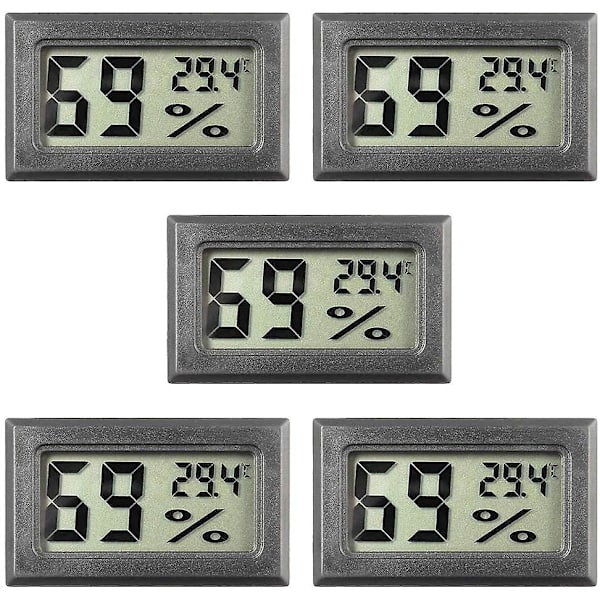 5-pack Mini Hygrometer Lille Digital Termometer Hygrometer Lcd Monitor Indendørs