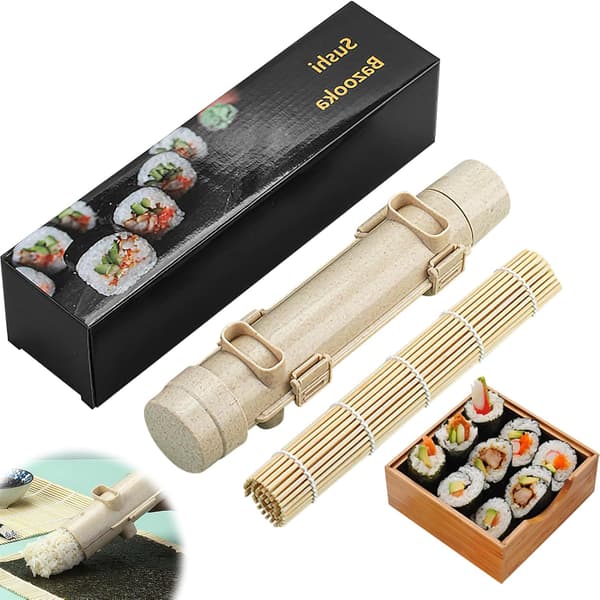 Sushimaskin - Bazooka Maker Kit med Rullematte (Beige)