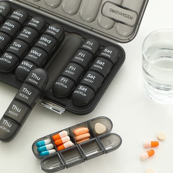 Pillerlåda, 7-dagars förseglad tablettorganisatör, 28 fack