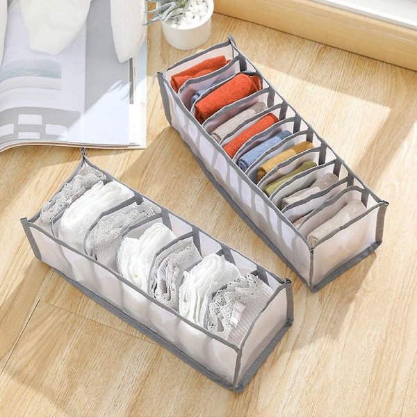 Alusvaatteet Organizer Set -taitettava Alusvaatteet Drawer Organizer Gray 7 grid