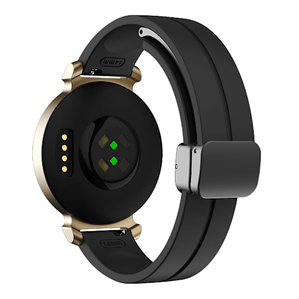 Silikonarmband för Garmin Lily 2 med magnetiskt viklås Black Black Buckle