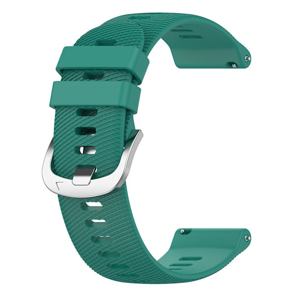 For Garmin Forerunner 265 Silikone Urrem 22mm Krydsstribet Blød Sport Udskiftningsurrem Dark Green