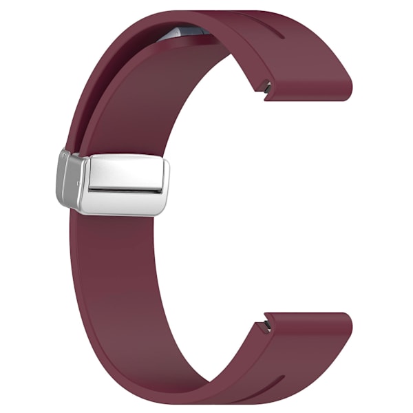 Hopeinen solki 20mm magneettinen silikoni ranneke Garmin Fenix 7s/6s Pro/5s Plus/instinct 2s Wine Red