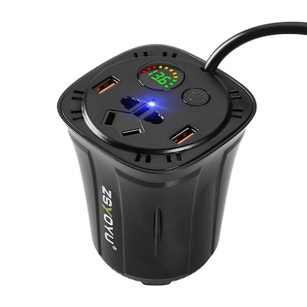 Dc 12v til Ac 110v 220v Bilkonverter Usb Strømforsyning Adapter Bil Inverter Green 220V
