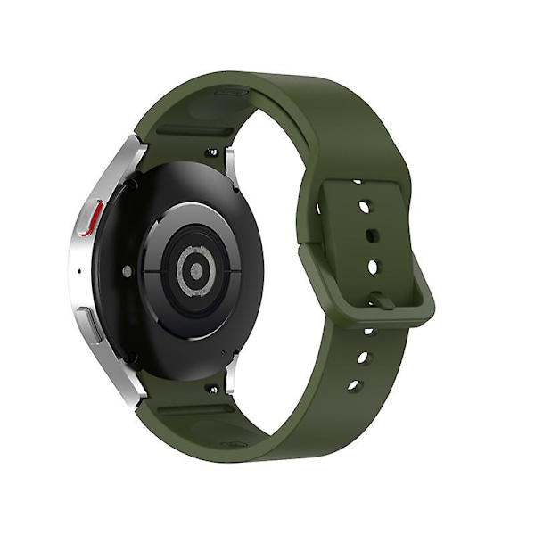 Samsung Galaxy Watch 5 40mm/44mm / 5 Pro 45mm / Watch4 40mm/44mm -rannekke, silikoni, rannekkeen vaihto Army Green