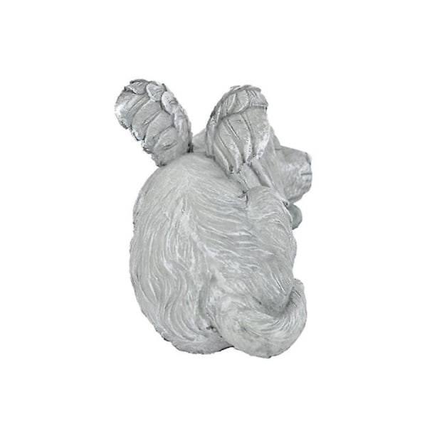 Lemmikkien muistohautakivi, 20,5 cm hartsi, enkelikoiratyylinen