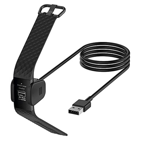 Lader for Fitbit Charge 4 / Charge 3, 100 cm USB-ladestasjon