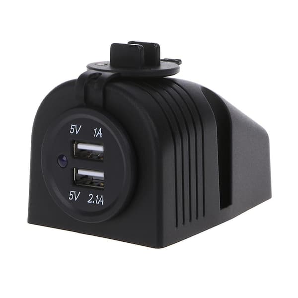 2-port adapter strømstik opladningspanel montering 12v-24v dobbelt USB biloplader