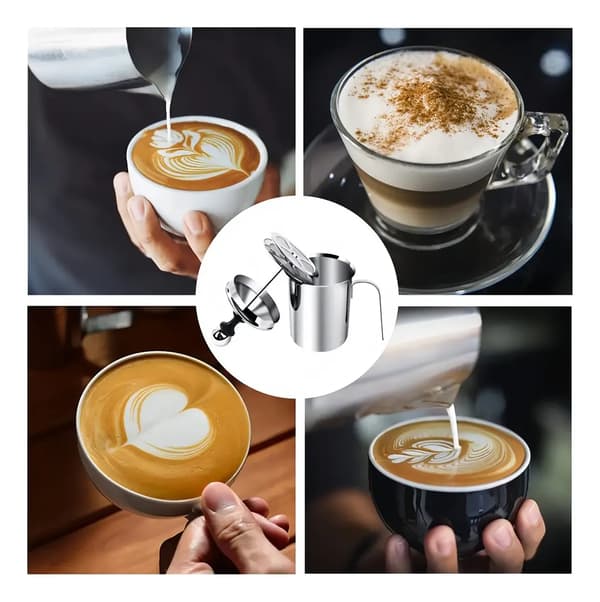 Mælkeskummer - 304 Rustfrit Stål Manuel Mælke- og Kaffeskummer (800Cc)