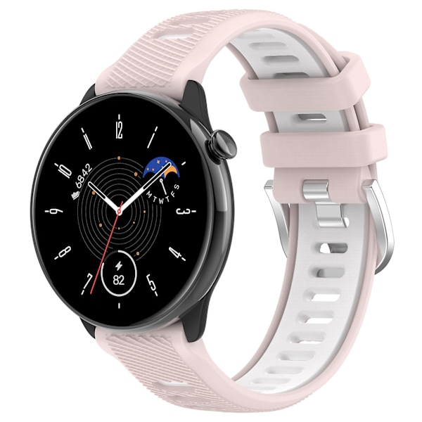 20mm Silikonihihna Samsung Galaxy Watch 6 Classic 47mm Pink White