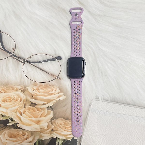 Klockarmband för Apple Watch Series 9 8 7 41mm/SE (2023) SE (2022) 6 5 4 SE 40mm/3 2 1 38mm handledsrem Purple G Apple Watch Series 9 4