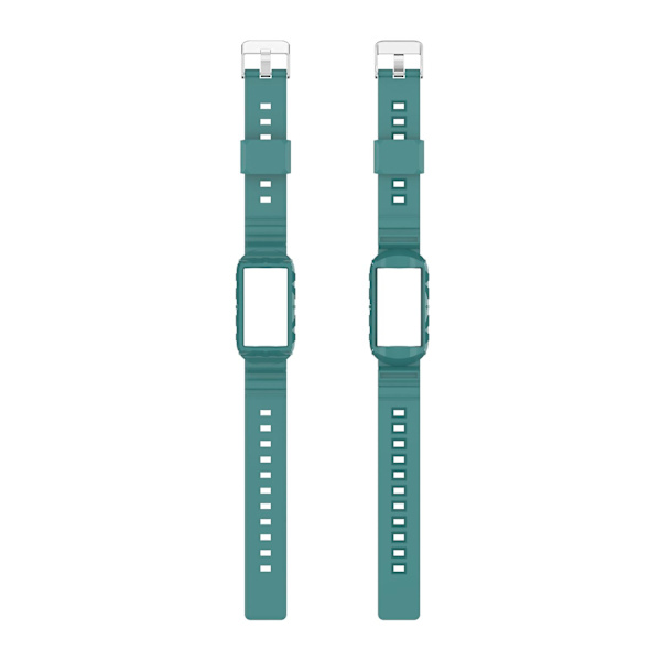 Silikon One Body Armor klockarmband för Fitbit Charge 4 Green Pine Needles