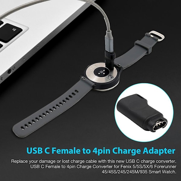 USB-ladekabelkonverteradapter for Garmin Fenix ​​5/5s/5x/6 Forerunner 45/45s/245/245m/935