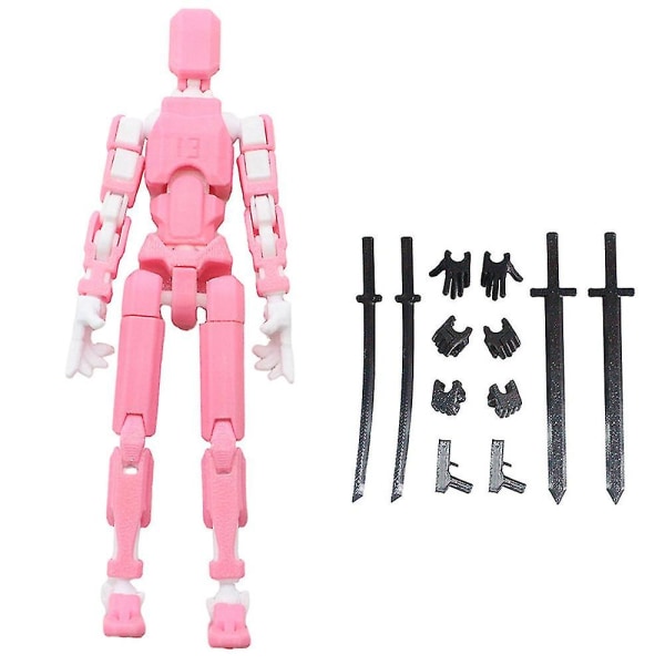 T13 Action Figure Titan 13 Action Figure Robot Action Figure3D Printed Action Pink White