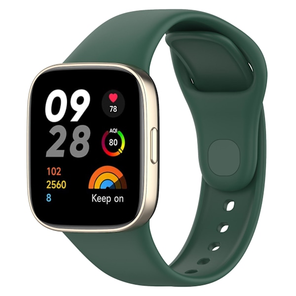 Til Xiaomi Redmi Watch 3/Mi Watch Lite 3 Silikone Urrem Udskiftning Rem Blackish Green
