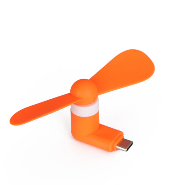 Mini portabel utomhusfläkt USB typ C-port kylfläkt för Android-telefon surfplatta Orange