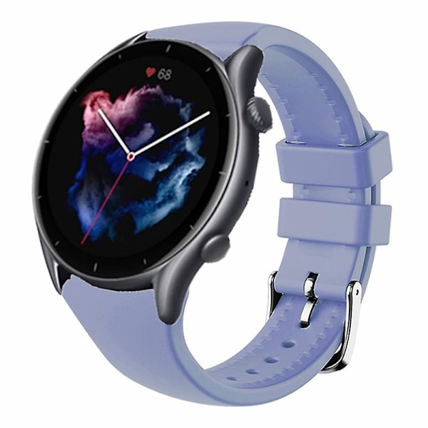 22mm silikonihihna Huami Amazfti Gtr 4/gtr 3/gtr 3 Pro / Huawei Watch Gt 3 42/46mm Lavender Grey