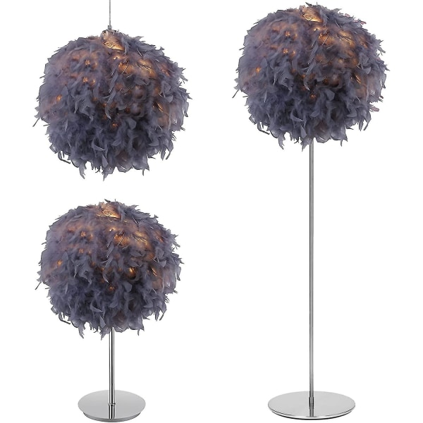 Feather Light Shade | Lampeskjermer for taklampe, bordlampe, gulvlampe | Fluffy Feather Lampeskjerm Taklysskjerm Til Stue