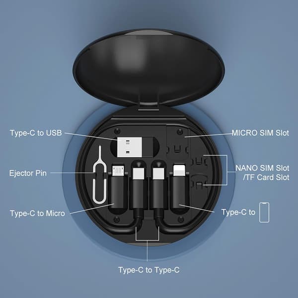 Adapter - Multi USB-opladningsadapterkabelsæt (hvid)
