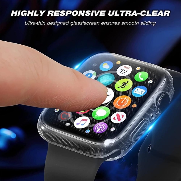 Skærmbeskytter til Apple Watch Case 45 mm 41 mm 44 mm 40 mm 42 mm Tilbehør All-around Tpu Bumper Cover Series 7 8 4 6 Se 5 3 40MM Series 456 SE Transparent