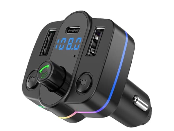 Bil FM Transmitter Adapter, USB Opladning, Håndfri, Mp3 Afspiller (Sort)