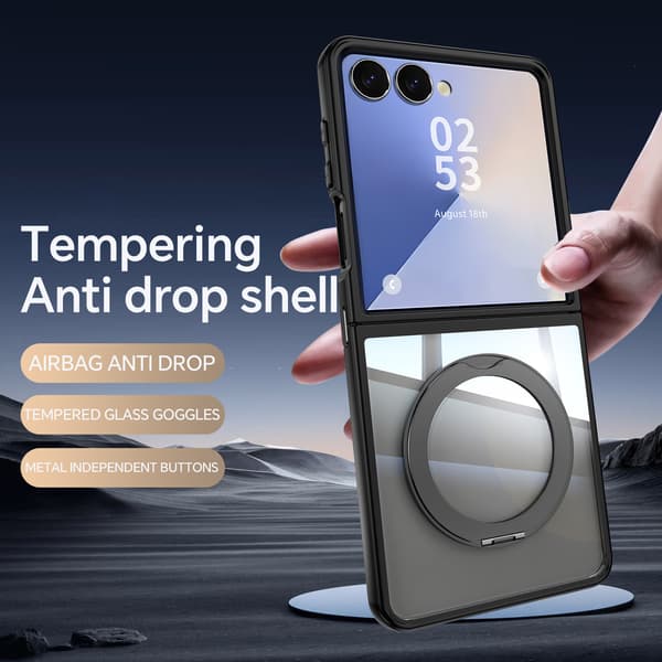 Etui til Samsung Galaxy Z Flip 7, TPU PC Slank Robust Gjennomsiktig Rustning Blue