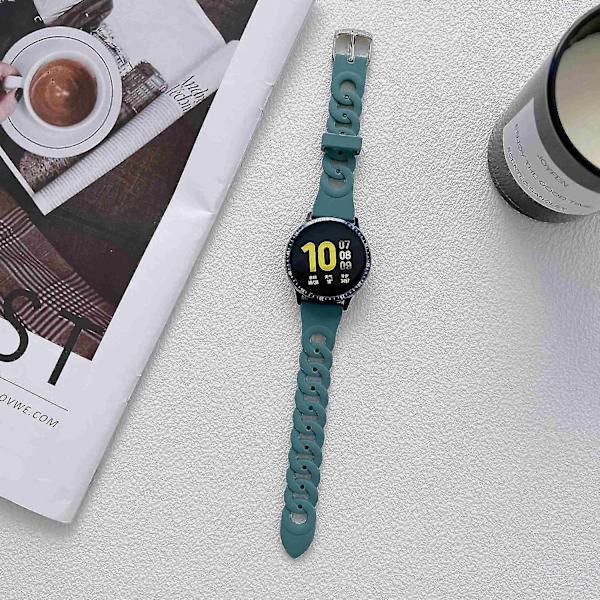 Til Garmin Venu 2 Plus/Samsung Galaxy Watch4 Watch Band 20mm Circle Design Udskiftningsrem Green, Green H Samsung Galaxy Watch A