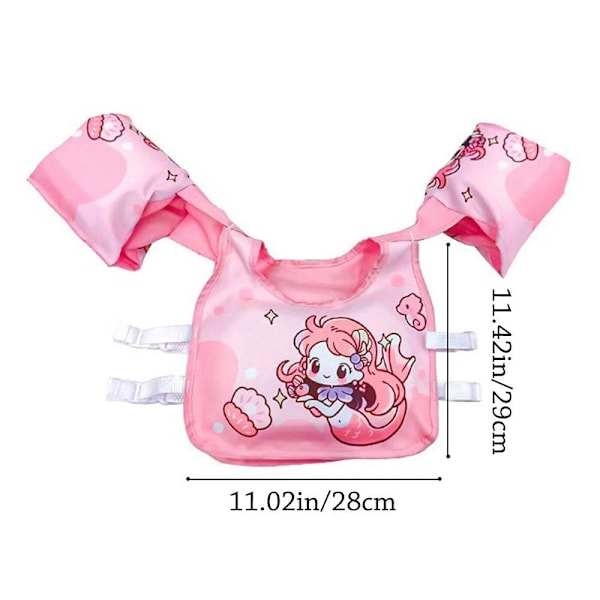 Redningsvest til børn, flydevest, undervandsbelastningskapacitet: 10-23 kg (Pink Havfrue)