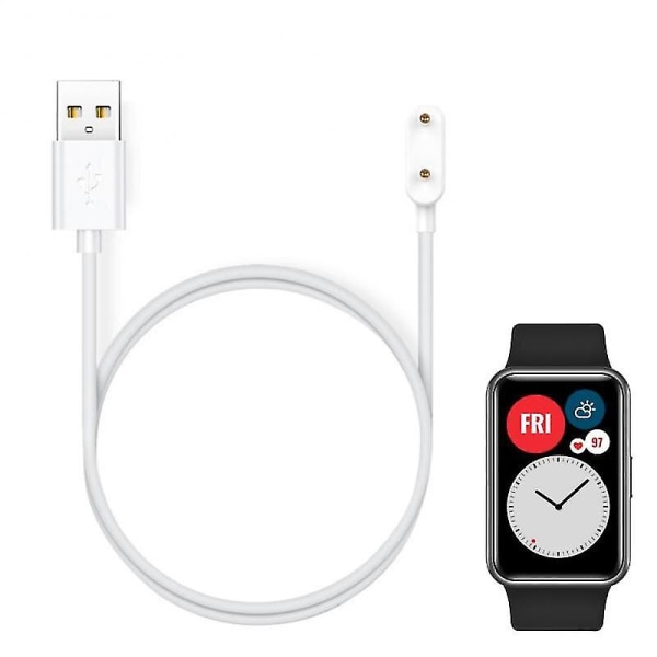 1 m USB latauskaapeli Huawei Band 6 Pro/ huawei Watch Fit / lasten watch 4x / watch Es / band 6 laturin johto black