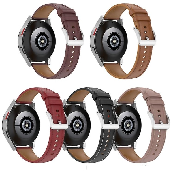 For Garmin Vivomove Sport-preget klokkebånd i ekte skinn KIR Dark Brown