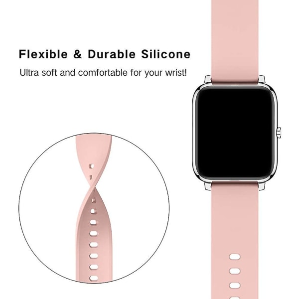 Smartklokkeremmer, 20 mm utskiftbare, justerbare smartklokkeremmer Pink