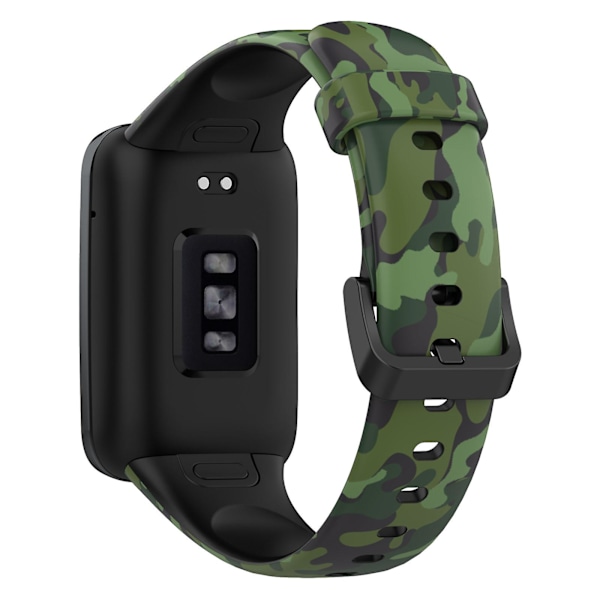 For Xiaomi Mi Band 7 Pro Sport Band Myk Silikonmønster Trykk Erstatningsarmbånd, Standardstørrelse Camouflage Green