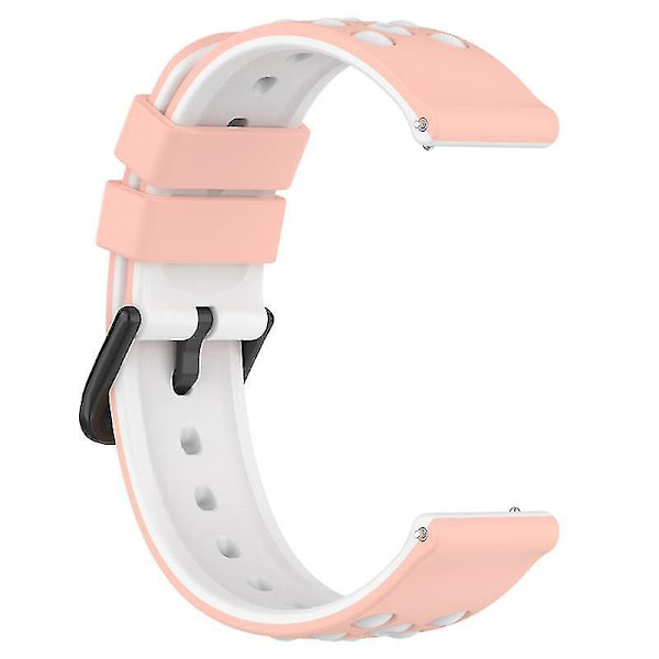 Samsungille, Huaweille, Huamille, Garminille, Polar-kellolle 22 mm:n ranneke useilla pyöreillä rei'illä Pink White A Garmin Forerunner 255
