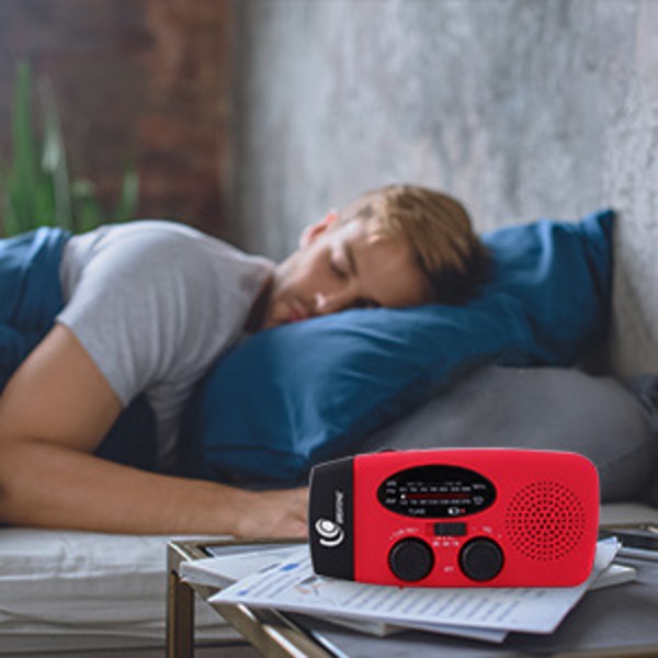 Allt-i-ett Solar Handvev Generator Radio Ficklampa Mobiltelefon Laddning Nödläge red