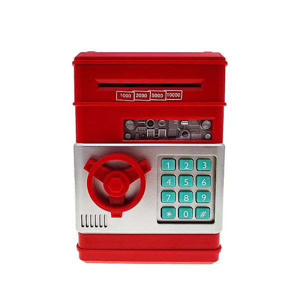 Elektronisk sparegris Safe Minibank Passord Kasse Automatisk innskudd Sedler Gaver Bursdagsgaver Red