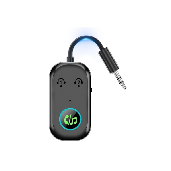 Bluetooth Sender Modtager, 3,5 mm Jack til Bluetooth 5.3 Sender, 2 i 1 Bluetooth Adapter til Fly