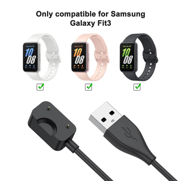 Laddare för Samsung Galaxy Fit 3, 100 cm USB-kabel