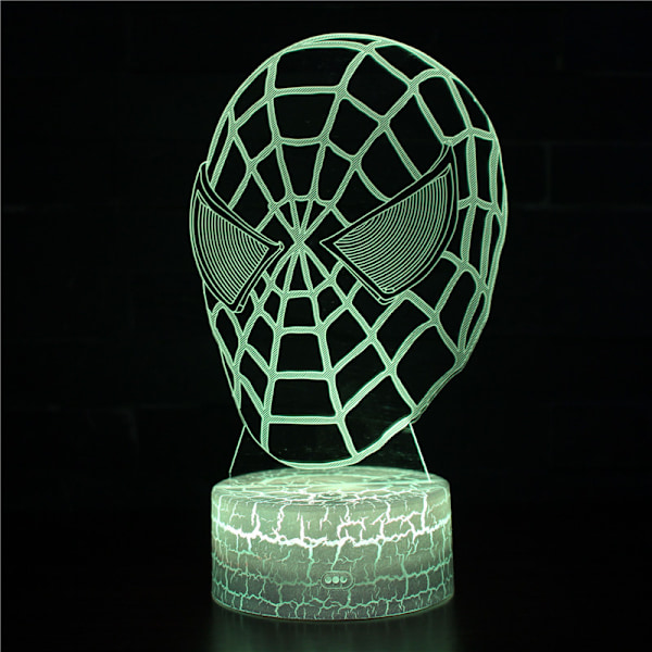 Spiderman serie 3d nattlampa pojke flicka god natt present Vit bas: Färgglad touch 1 16 color remote control