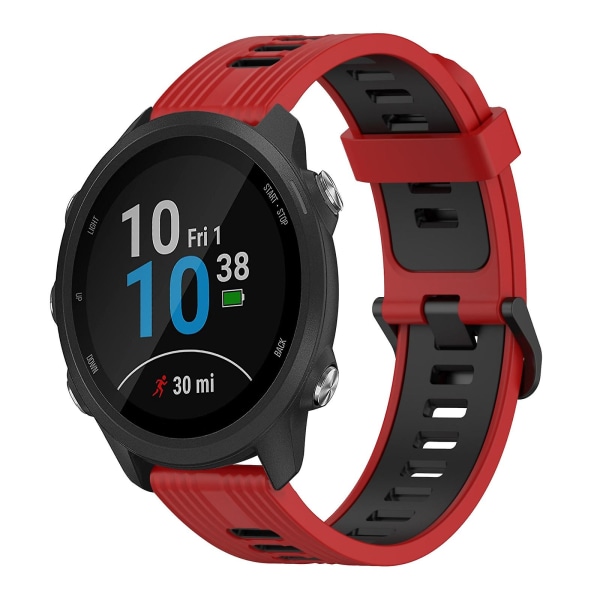 20 mm silikonikellon watch Garmin Forerunner 245:lle Red Black